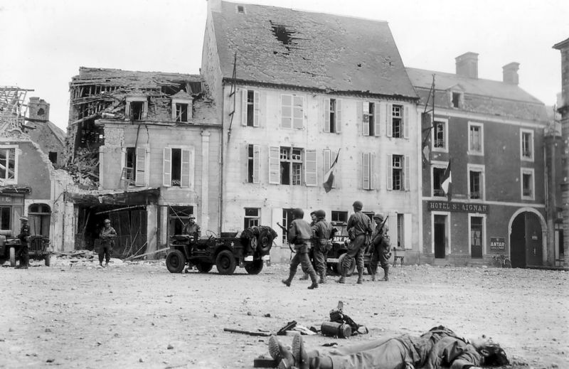End of fighting at Trévières